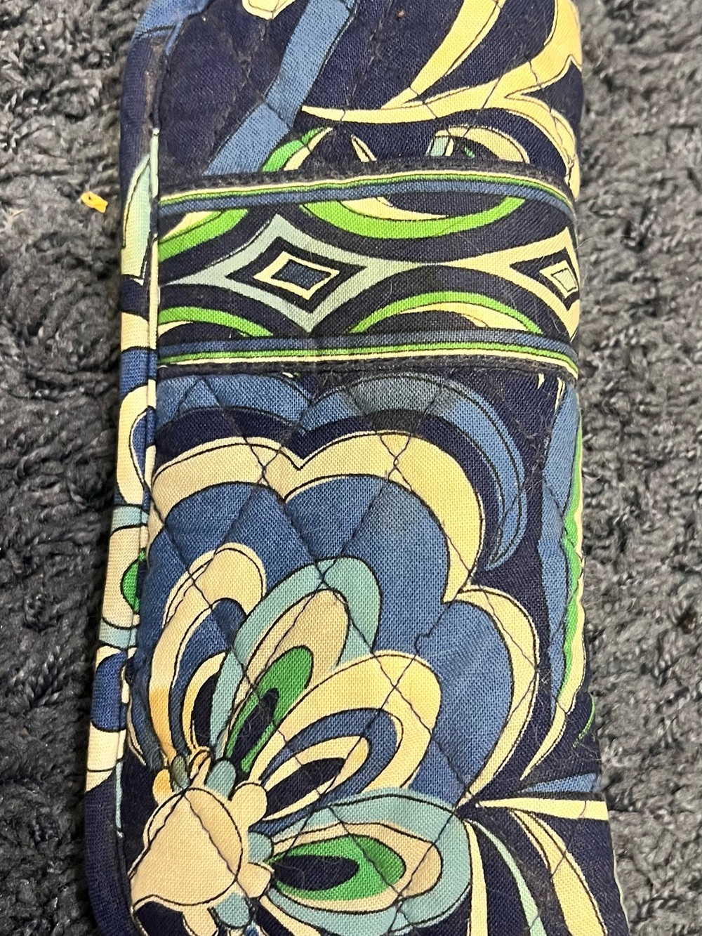 Vera Bradley Quilted Glasses Case in Navy, Blue, Green, Cream
